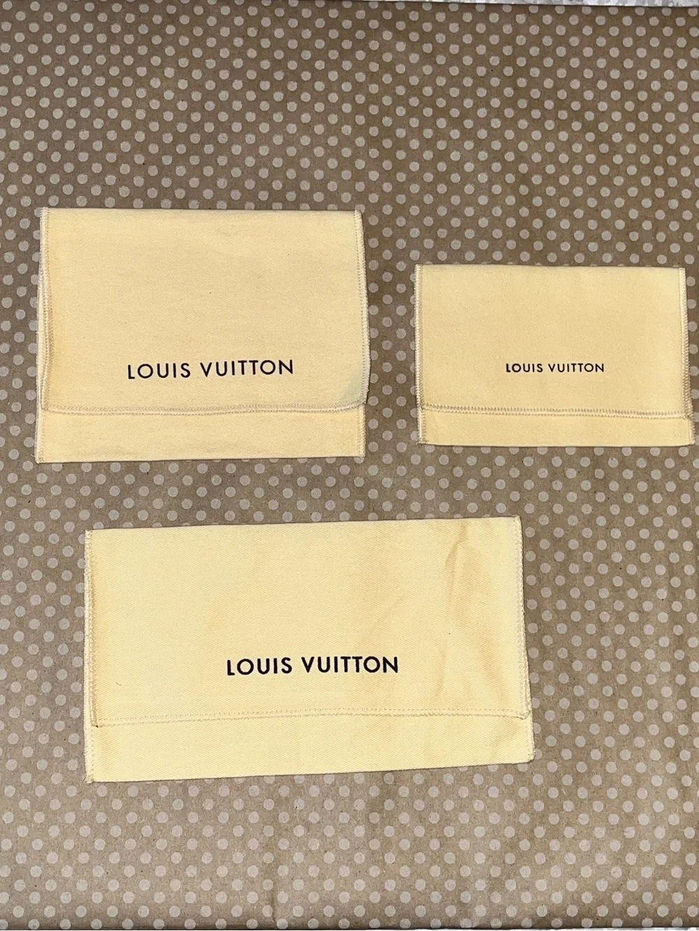 Louis Vuitton Brown and Cream Accessory Gift Boxes and Dust Bags